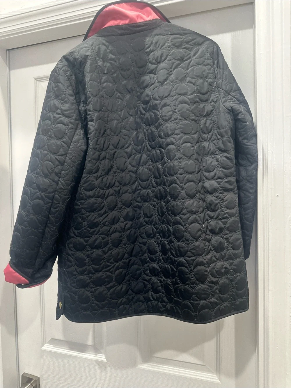 Coach Black Quilted Puffer Jacket with Gold Buttons